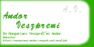 andor veszpremi business card